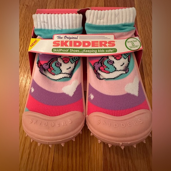 The Original Skidders Baby Toddler Girls Shoes Sz 24 Months  Skid Proof Washable - Picture 2 of 10